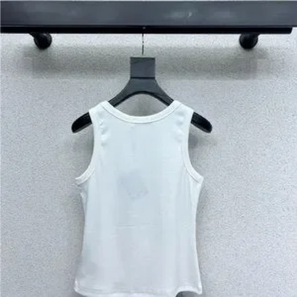 Prada White Fitted Cut Out Tank Top - Picture 3 of 3